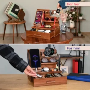 Rasbelle Dock™ – منظمك الخشبي لكل تفاصيلك اليومية